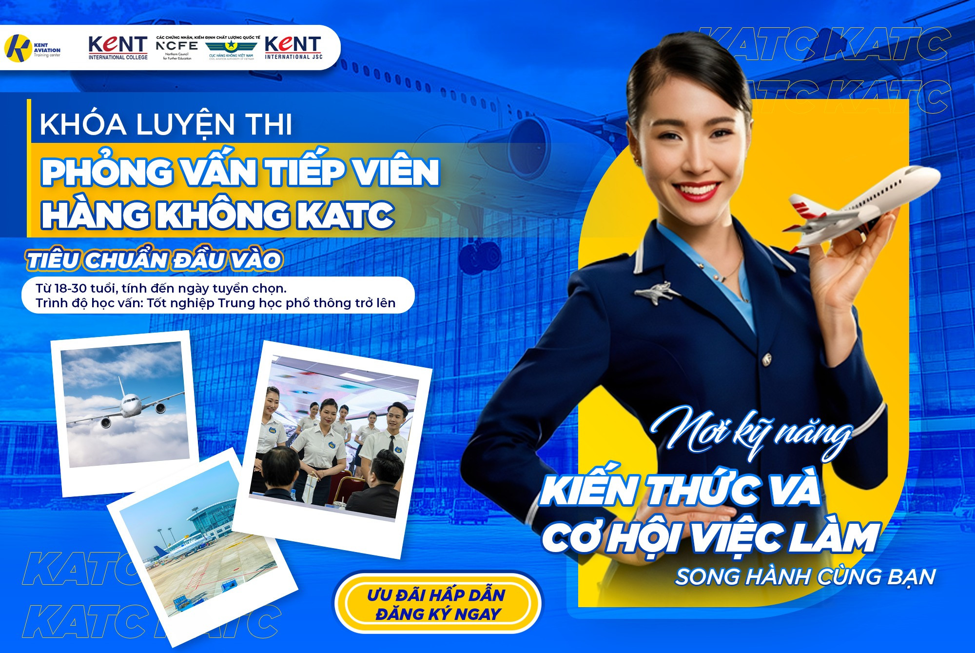 TIÊU CHUẨN ĐẦU VÀO VÀ CÁC VÒNG THI TUYỂN TIẾP VIÊN HÀNG KHÔNG VIETJET AIR - THÔNG TIN CHI TIẾT TỪ KATC